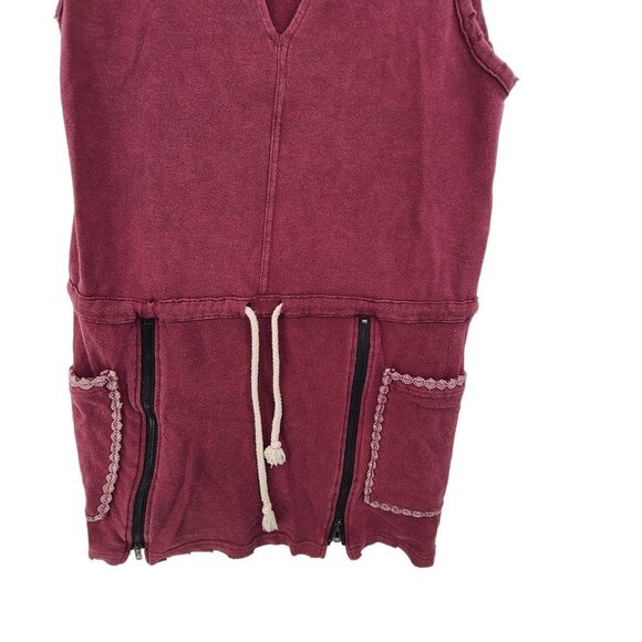 POL Women's Purple/ Burgandy Sleeveless Terry Romper coverup vacation small - Picture 3 of 10